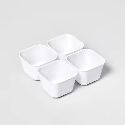 Storage Cubes Bins & Boxes 4Pk Small Storage Trays White - : Ldpe Organizer Tray, Portable, Universa