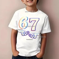 Summer 67 Six Seven Cotton Childrens T-Shirt Funny Italian Brainrot Math Joke Kid Boy Tee Tops Short