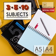 Masterprint 3/5/10 Wire O Subject Notebook A5/A4