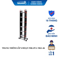 Thang Nhôm Gấp 4 Đoạn Đa Năng Nikawa Chữ A 175 - 335 m Sử dụng dạng A I M U Bảo hành 18 tháng NKG-43