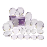 Felli Dinexe Opal Glass Dinnerware Set (24 Pcs) - Lavender [FREE Opal Serveware 5pcs + Placemat 6pcs