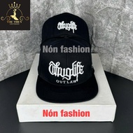(Size 55-57cm) Beautiful men's snapback hat with reverse tail and embroidered lettering - Men's snap