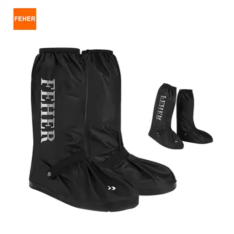 FEHER Motorcycle Shoe Cover Waterproof and Anti-mud Thickened Boot Cover PVC Tear-resistant Anti-sli
