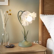 Flower Table Lamp, LED Reading Light Bedside Vintage Flower Night Light, 3 Colors Modes Kawaii Bedsi