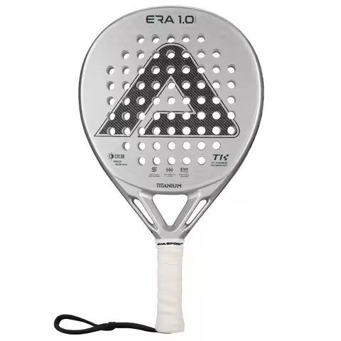 AMA SPORT 1St Titanium Silver Surface Padel Racket with Precision Holes,Intelligence Rebound Cork Hi
