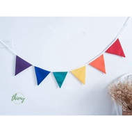 [Real Photo] Rainbow multicolored triangle Flag string, decor, LGBTQ+ Flag Flag string made of cotto