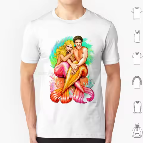Britney & Justin T Shirt Men Women Kids 6xl Britney Justin Britney Spears Justin Timberlake Mermaid 