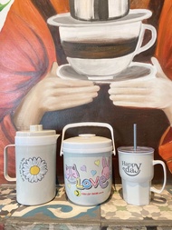 (combo 3 món) gồm 1 bình đá giữ nhiệt +1 ca hoa cúc giữ nhiệt +1 ly quai ông hút Tân Lập Thành