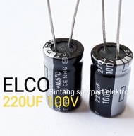 (1 buah) KAPASITOR ELCO 220UF 100V KAPASITOR 220UF 100V ELCO 100V 220UF CAPACITOR ELCO 220UF 100V