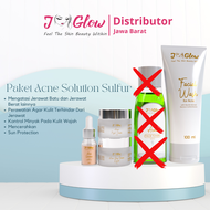 Jglow Skincare Paket Acne Solution Sulfur Cream Skin Kecantikan Glowing Serum & Perawatan Wajah