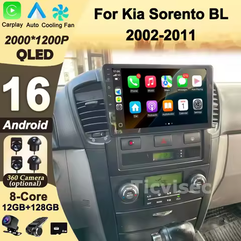 Android 16 Car Radio Stereo 2 Din For Kia Sorento BL 2002-2011 Multimedia Video Player Auto Audio GP
