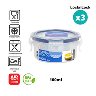 [SG Stock] [Bundle of 3] LocknLock PP Microwave Airtight Stackable Classic Food Container Round 100ML