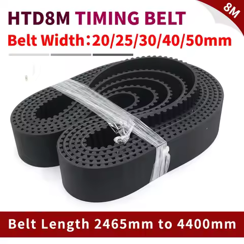 HTD 8M Belt Length 2464mm to 4400mm 20mm 30mm HTD8M Toothed Belt HTD8M Timing Belt 8M 25mm 40mm 50mm