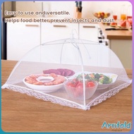AF 1pc White Mesh Food Cover Anti-Fly Vegetable Cover Foldable Mesh Screen