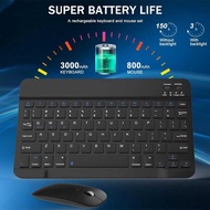 Ultra-Slim Small Bluetooth Keyboard and Mouse Combo Portable Rechargeable Wireless Keyboard for Andr