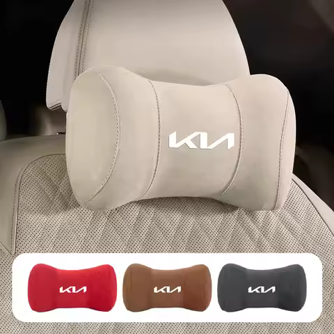 Car Seat Suede Memory Cotton Neck Pillow Headrest For KIA K9 Sportage Niro K5 Carnival EV6 EV9 EV3 K