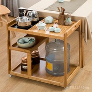 Movable Tea Table Tea Cart Small Tea Table Solid Wood Tea Brewing Table Balcony Kung Fu Tea Table Te