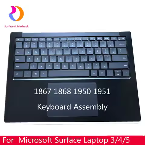 Topcase For Surface Laptop 3/4/5 Keyboard Assembly 1867 1868 1950 1951 Us Layout Black13.5''