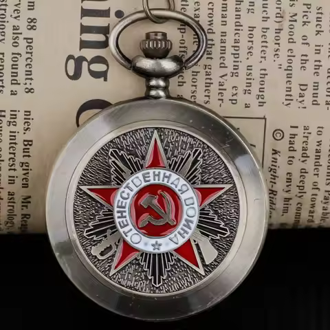 Classic Soviet Sickle Hammer Style Quartz Pocket Watch Necklace Woman CCCP Fob Watch Women Men Best 