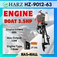 [100% ORIGINAL] HARZ HZ-9012-63 180MM 63CC Engine Boat Outboard Machine 2200W 3.5HP