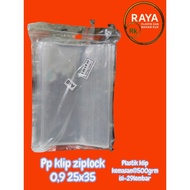 Thick clear plastic clip bag pp clip 0.9/25x35