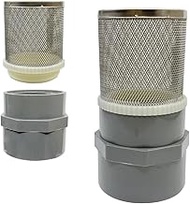 DN20 inch Stainless Steel Filter Cover Connected to 3/4" DN20 Grey PVC Water Pipe, Suction Strainers