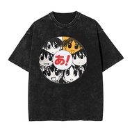 【 Azumanga】graphic 100% Heavyweight cotton Washed short-SLEEVE T-shirt for men