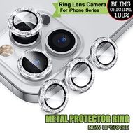 Shiny Diamond Metal Glass Camera Lens Protector For iPhone 11 12 13 Pro Max 13 Mini 14 15 Plus
