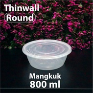 Thinwall 800 ml Flat Bowl DM - Round Plastic Container