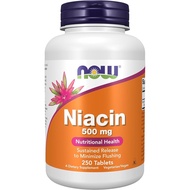 NOW Foods Supplements, Niacin (Vitamin B-3) 500 mg, Sustained Release, Nutritional Health, 250 Table