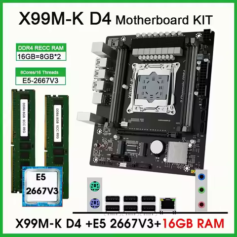 KIT de juego de placa base X99 M-K con CPU Xeon E5 2667 V3 y 16GB (2*8GB) DDR4 2133MHZ REG Memory co