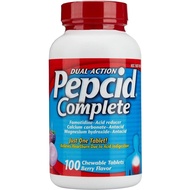 Pepcid Complete Dual Action Chewable Tablets Berry Flavor (100 Count) (3 Pack)