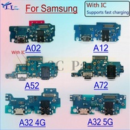 For Samsung A02 A12 A32 A52 A72 USB Charging Port Connector Board Flex Cable Replacement Parts