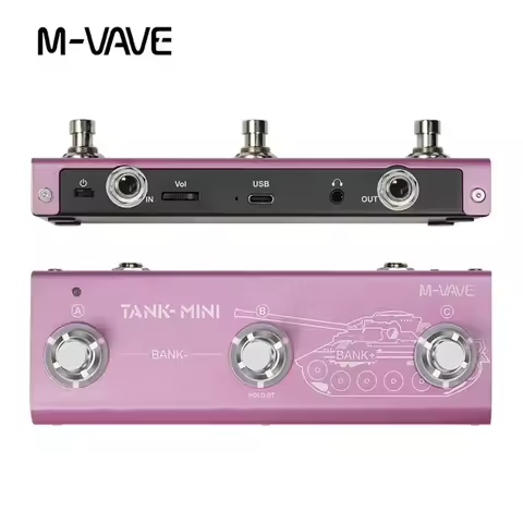 M-VAVE Tank Mini Multic Effect Guitar/ Bass Pedal Support IR and OTG Recording,Built-in Cab,Amp,Mod,
