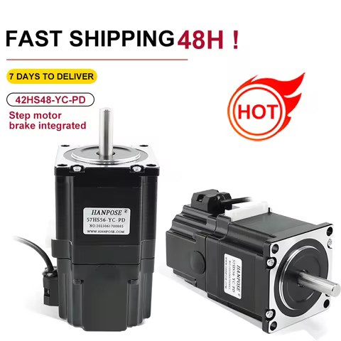 NEMA23 Stepper Motor brake 2 phase 4-Leads for CNC milling machine 126N.cm 56mm 57HS56-YC-PD Permane