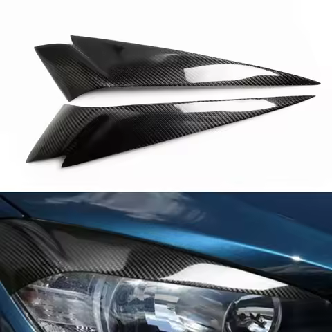 Headlight Eyelid Headlamp Eyebrow For BMW X1 E84 25i 28i 35i xDrive 2009-2015 Carbon Fiber Front Hea