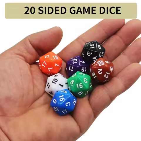 Opaque Colors Polyhedral 7-Piece RPG Dice Set D4 D6 D8 D10 D% D12 D20 for Tabletop Role Playing Game