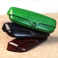 真皮眼鏡包便攜眼鏡盒抗壓塑形太陽鏡收納袋男女近視眼鏡保護套