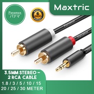 Panamax 1.5/1.8/ 3/ 5 / 10/ 15/ 20/ 25/ 30  Meter High Performance AUDIO Cable (3.5MM STEREO MALE - 2 RCA MALE CABLE) = PX-2376G