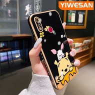 Yiเวปไซต์เคสสำหรับ Realme 3 Pro 3i X Liteเคสโทรศัพท์เคลือบด้านข้างดีไซน์การ์ตูนใหม่เคสซิลิโคนลายขอบสี่เหลี่ยมเคสฝาหลังลายหมีน่ารักเคสป้องกันกล้องแบบนิ่ม