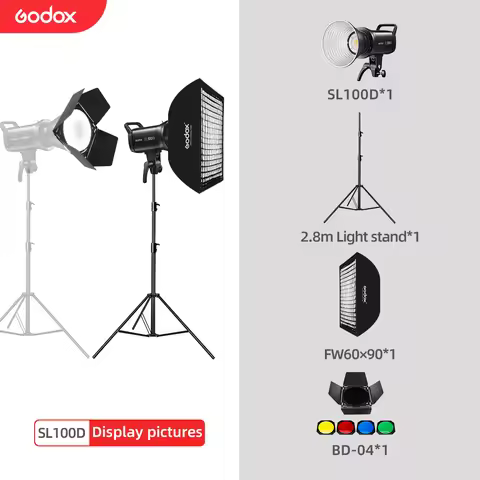 Godox SL100D SL-100D 100W 5600K White Version LCD Panel LED Video Light Continuous Output Bowens Mou