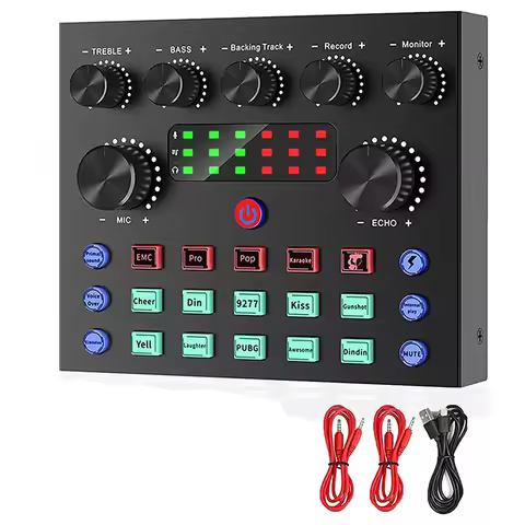 V8S Live External Sound Card Voice Changer Sound Card With Multiple Sound Effects For Live Recording