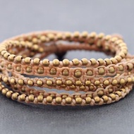 裸色米色手鐲多條繩索原始黃銅搖臂Boho嬉皮士