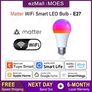 MOES Tuya Smart Bulb RGB LED Dimmable Voice Timer App Group Google Alexa Bluetooth Matter WiFi Zigbe