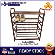 KM Furniture 3V 4 Tier Metal Shoes Rack / Rak Kasut /Rak Besi Murah