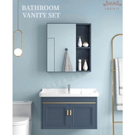 [SG ]Aluminum Alloy Bathroom Cabinet Combination With Mirror Wash Basin Toilet Wash Table Basin Pool Mirror Cabinet