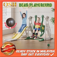 3 In 1 Kids BEAR PLAYGROUND Indoor Gelongsor Baby Mainan Slides Play Set Outdoor Mini Playground