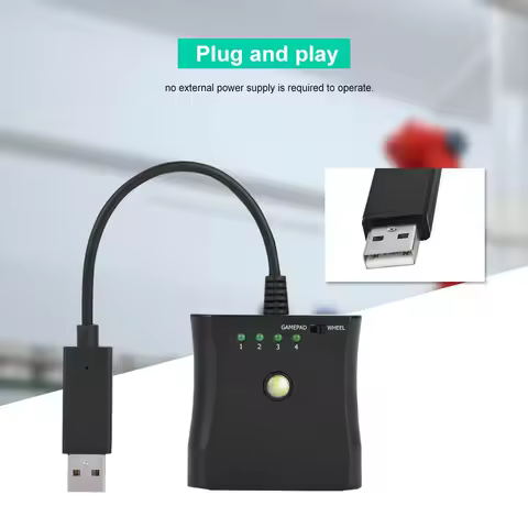 Game Handle Converter Univesal Game Handle Adapter Portable Lightweight Plug and Play Black for PS2 