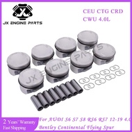 Engine Piston & Piston Ring Set For Audi 4.0 S6 C7 S7 4G S8 RS6 RS7 Bentley Continental GT Flying Sp
