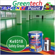 KE9318 SAFETY GREEN ( 5L ) Epoxy paint ( GREENTECH PAINT ) Cat Lantai ( 4L EPOXY Paint + 1L Hardener ) EPOXY FLOOR